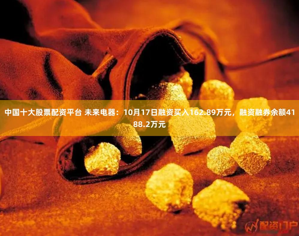 中国十大股票配资平台 未来电器：10月17日融资买入162.89万元，融资融券余额4188.2万元